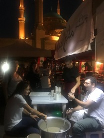 10/25/19 - Free lentil and chicken soup served in Downtown Beirut
